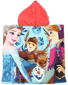 Kúpacie pončo - osuška s kapucňou Ľadové kráľovstvo - Frozen - vyrobená z mikrovlákna - 50 x 100 cm