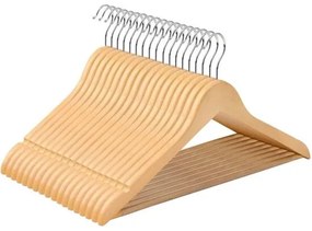 Drevené vešiaky, sada 50 kusov z javorového dreva, prírodná farba