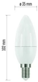 EMOS LED žiarovka Candle, E14, 6W, studená biela