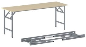 Konferenčný stôl FAST READY so striebornosivou podnožou 1700 x 500 x 750 mm, dub prírodný