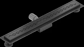 Mexen Flat nerezový sprchový žľab 60 cm, vzor M18, čierna, 1723060-15