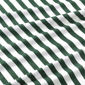 Goldea vianočné bavlnené posteľné obliečky - tmavo zelené srdiečka na bielej s prúžkami 200 x 200 a 2ks 70 x 90 cm