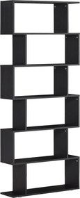 HOMCOM Knižnica 6 Políc Tvaru S Drevená 80x24x191 cm Čierna | Aosom
