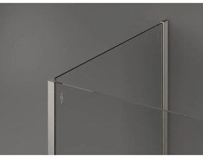 Mexen Kioto, 2-stenová sprchová zástena Walk-In 120 x 110 cm, 8mm číre sklo čierny vzor, brúsená oceľ profil, 800-120-212-97-70-110