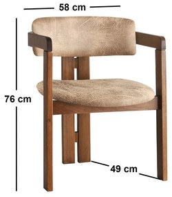 Jedálenská stolička CO Beige and Walnut