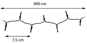 Vánoční světelný LED řetěz Decor II 9 m vícebarevný