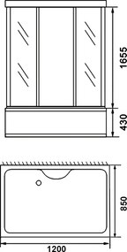 Terra Hydromasážny box WSH7716W 120x85 so saunou