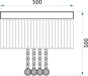 Toolight - Krištáľové stropné svietidlo 9xG9 25W APP781-9C, chrómová, OSW-05099