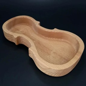 AMADEA Drevená miska v tvare huslí, masívne drevo, rozmer: 17x30x4, 5 cm
