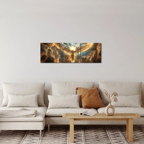 Obraz - Anjelská mytológia (s hodinami) (90x30 cm)