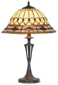 Stolná lampa Kassandra štýl Tiffany, vysoká 59 cm