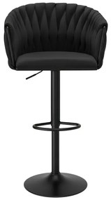 Barová stolička COFTON zamatová, čierna