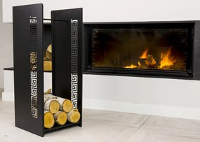 Kovový stojan na drevo Kely, 40x100 cm, čierna