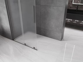 Mexen Velar, sprchová zástena s posuvnými dverami Walk-in 80 x 200 cm, 8mm sklo námraza, grafit brúsený, 871-080-000-33-66