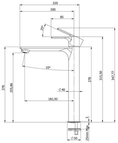Sapho - Umývadlová batéria PAX 31,5 cm lesklý chróm