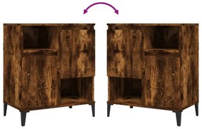 vidaXL Komody 2 ks dymový dub 60x35x70 cm kompozitné drevo-