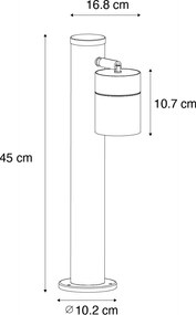 Vonkajšie svietidlo čierne 45 cm AR70 nastaviteľné IP44 - Solo