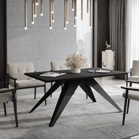 Rozkladací jedálenský stôl MASON čierna matná Rozmer stola: rozmer 140cm