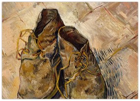 Sklenený obraz - Vincent van Gogh, Shoes, reprodukcia (70x50 cm)