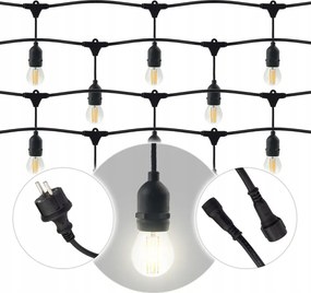 ZÁHRADNÁ SVETELNÁ REŤAZ 10m 10xE27 Sada s LED žiarovkami IP44