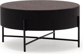Kávový stolík Corbi 80 cm do obývačky - tmavý orech / čierny mat