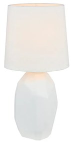 Keramická stolná lampa, biela, QENNY TYP 1 AT15556