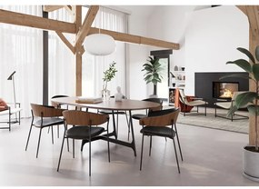 Čierne/svetlo prírodné jedálenské kreslo s podrúčkami Crib – DAN-FORM Denmark