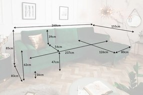 Rohová sedačka Cosy Velvet II smaragdovo zelený zamat