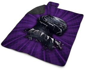 Sablio Plážová deka BLACK PANTHER z profilu Fialový: 200x140 cm