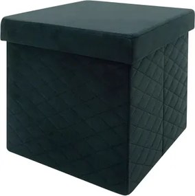 Taburet s úložným priestorom Maxim, čierna látka%