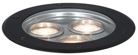Moderný zemný reflektor čierny 3-svetlo IP65 - Tribus