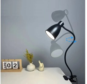 BERGE Andora LED stolná lampa s klipom 1xE27 čierna