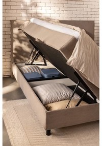 Béžová boxspring posteľ s úložným priestorom 160x200 cm Elva Bold – Bonami Selection