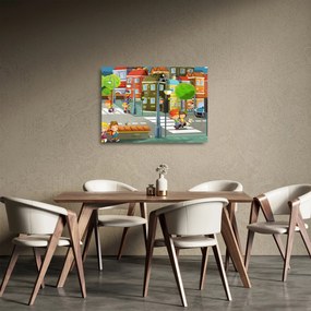 Sklenený obraz - Detské mestečko (70x50 cm)