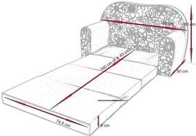Detská pohovka sivá geometric