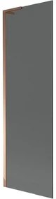 Mexen Next L, 1-krídlová vaňová zástena 60 x 150 cm, 6mm šedé sklo, ružové zlato profil, 895-060-000-03-40-60