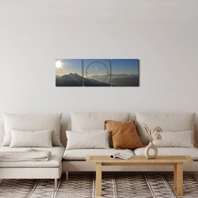Obraz - Nad vrchol hôr (s hodinami) (90x30 cm)