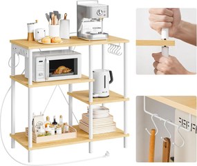 Kuchynský regál Vasagle Vitas 80 cm so zásuvkami hnedý/biely