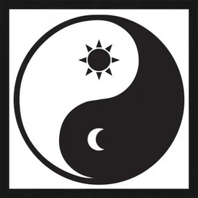 Rámovaný obraz Jin a jang (deň a noc), 30x30 cm%
