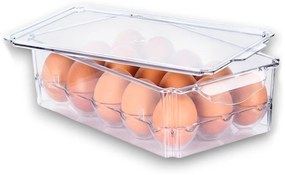 Úložný box na vajíčka, organizér na 15ks vajec, akryl transparentný