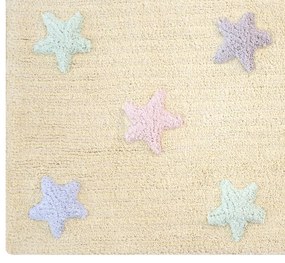 Lorena Canals koberce Pre zvieratá: Prateľný koberec Tricolor Stars Vanilla - 120x160 cm