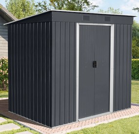 Záhradný domček BestBerg ZD-67AW / 4,3 m² / 197 × 217 × 202 cm / antracit/biela