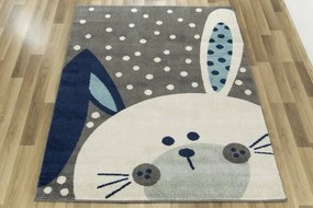 Detský koberec EMILY KIDS 2323A Zajac tyrkysový / tmavý sivý