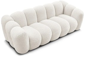 Biela pohovka z textílie buklé 232 cm Hippolyte – Bobochic Paris