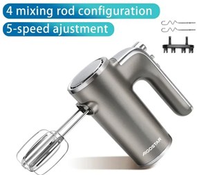 Aigostar - Ručný šľahač 400W/230V šedá/chróm