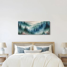 Obraz - Lesná krajina s hmlou (120x50 cm)