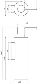 OMNIRES MP60721BL - Dávkovač mydla MODERN PROJECT 150 ml matná čierna