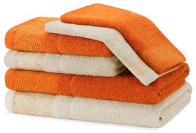 Sada 6 ks ručníků BELLIS klasický styl oranžová