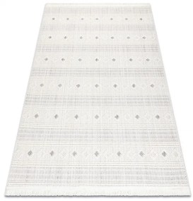 Šnúrkový koberec NANO FH69A Romby bielo - sivý