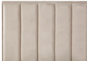 Zamatová posteľ s úložným priestorom 180 x 200 cm sivobéžová SEZANNE Beliani